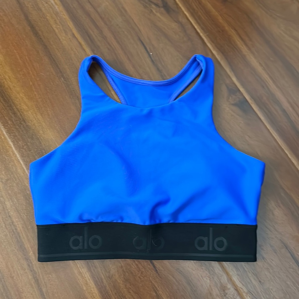 NEW ALO Yoga royal blue race back sports bra XS